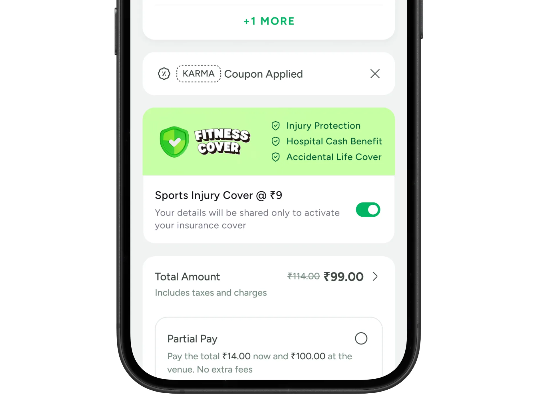 Insurance at checkout — making the final booking feel safe